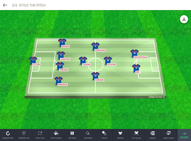 football lineup images editor from text formation
