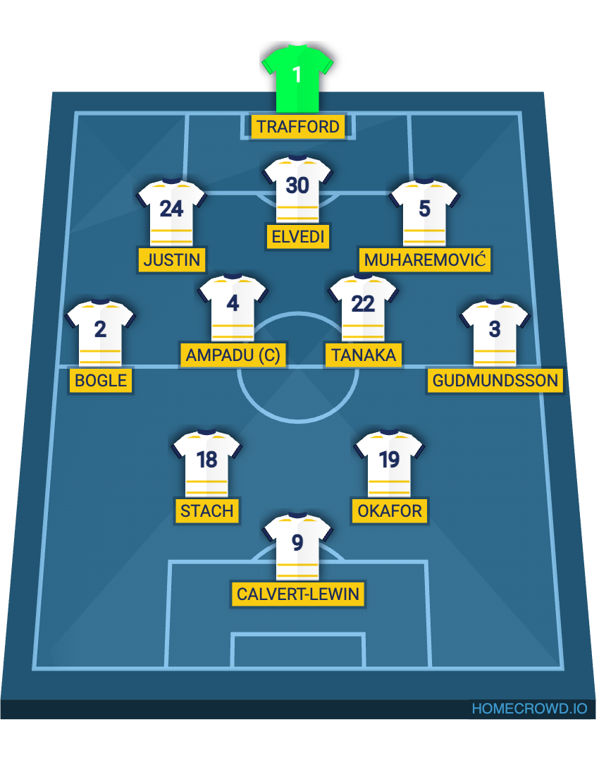 Football formation lineup Leeds United