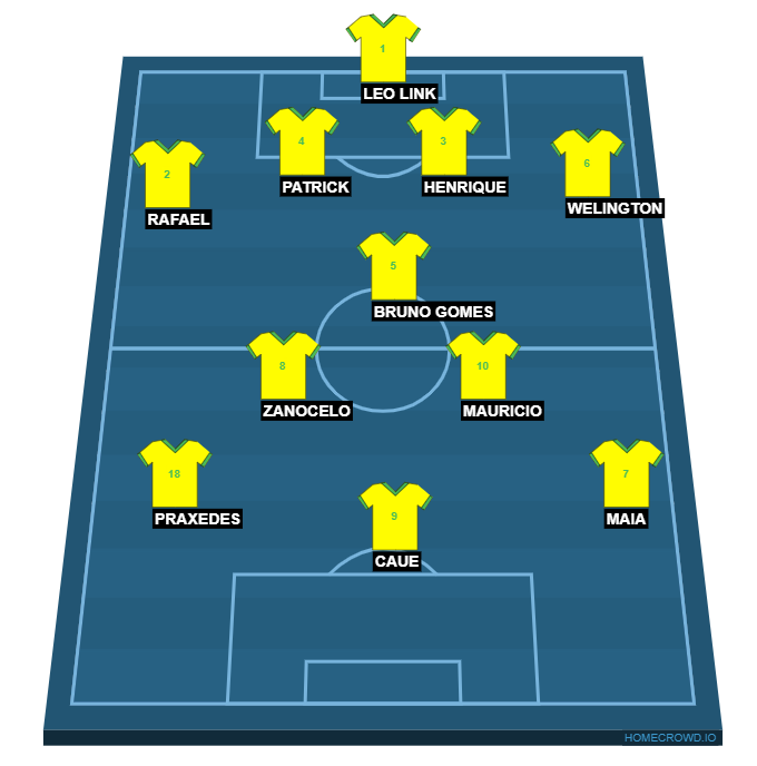 Football formation line-up BRAZIL  4-1-4-1