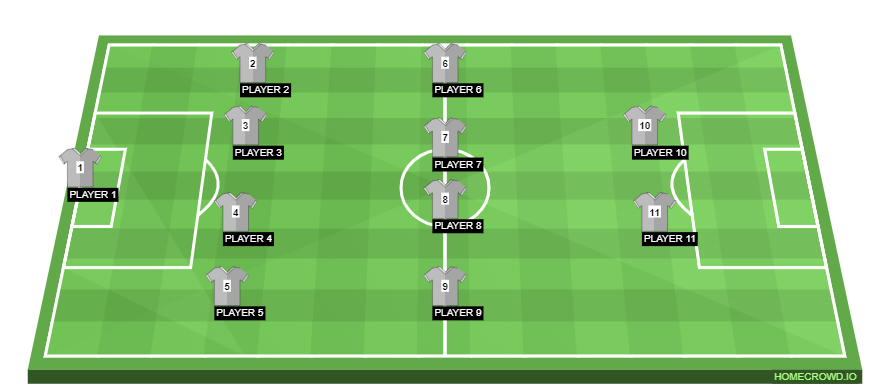 Football formation line-up Bees Boosters  4-4-2