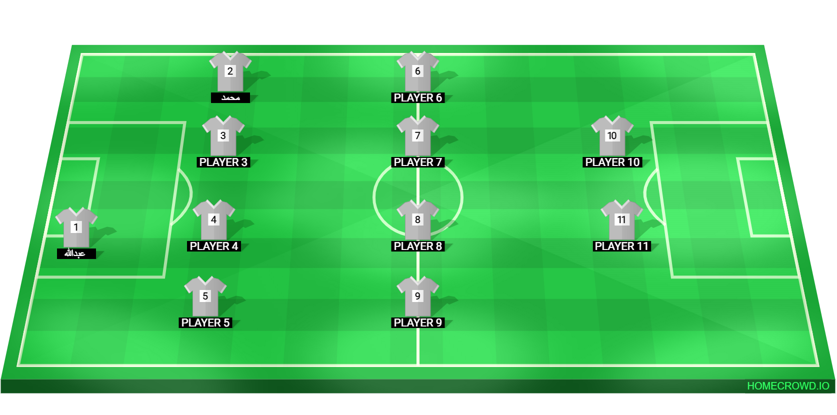 Football formation lineup الائتمان