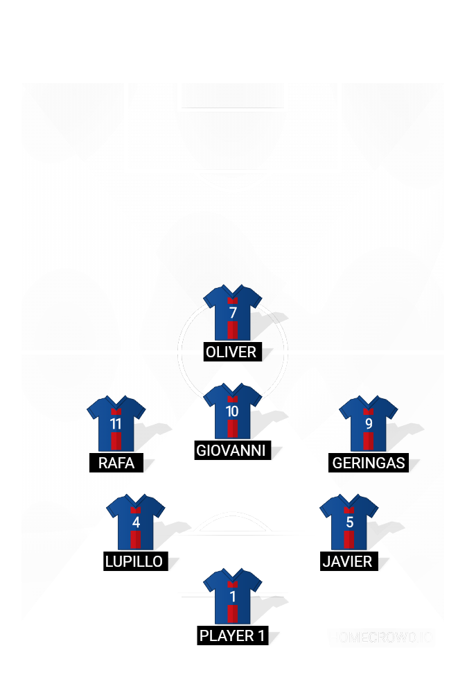 Football formation lineup JUNIORS FC