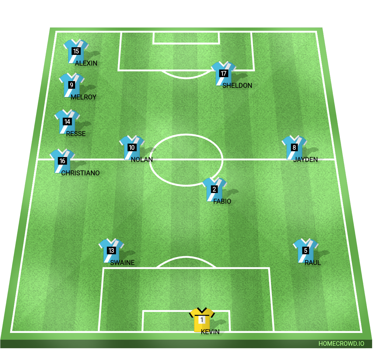 Football formation lineup Tiracol Elite 7