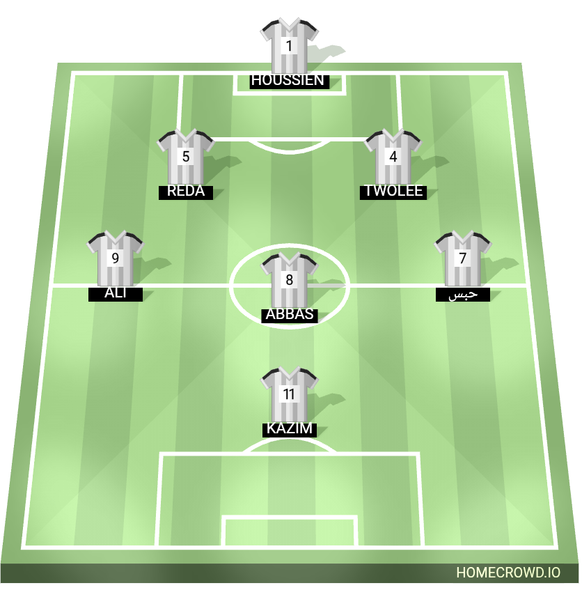 Football formation lineup تشكيلة 6 لاعبين