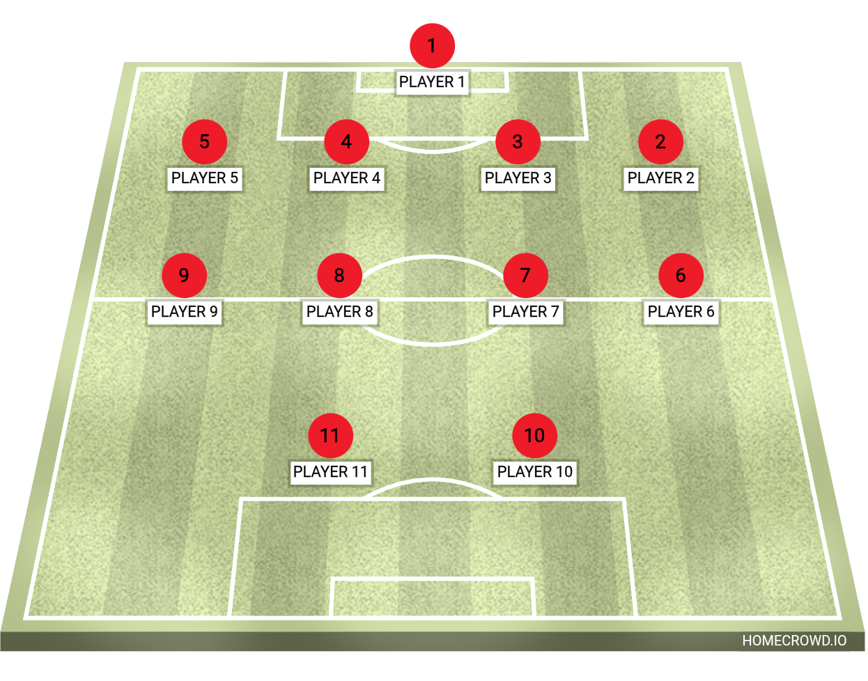 Football formation lineup 4411