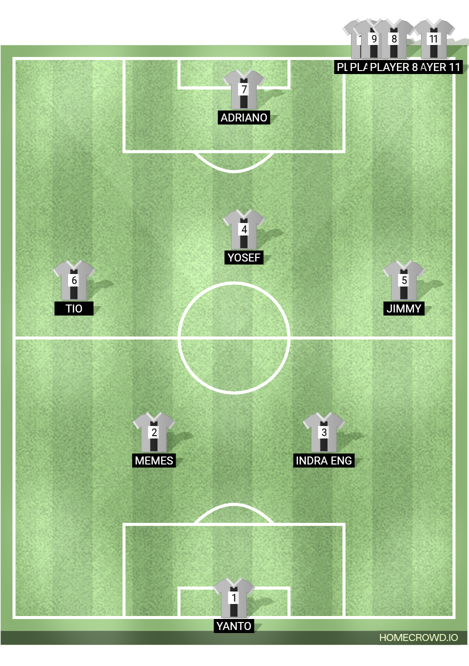 Football formation lineup Rafika fc