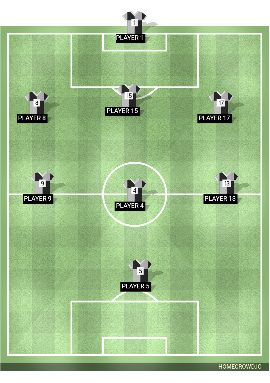 Football formation lineup Juda