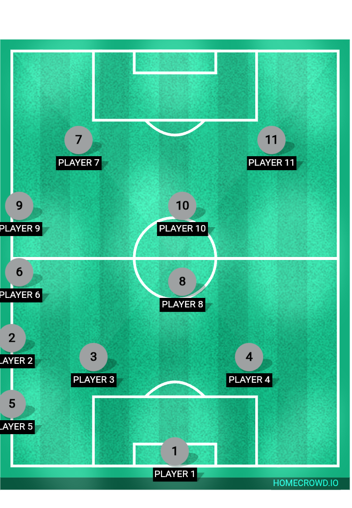 Football formation lineup MD sport  5-3-2
