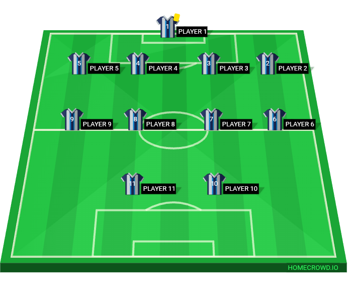 Football formation lineup Crekins  4-4-2