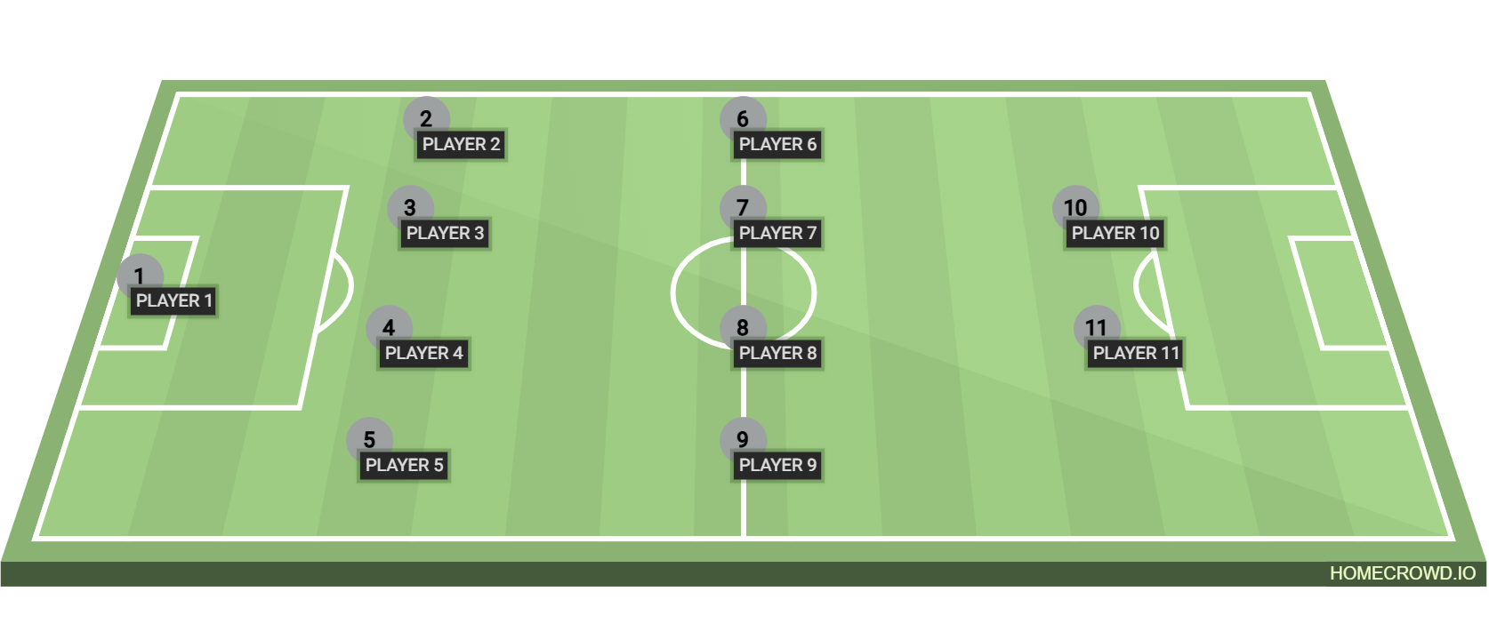 Football formation lineup new split  4-4-2