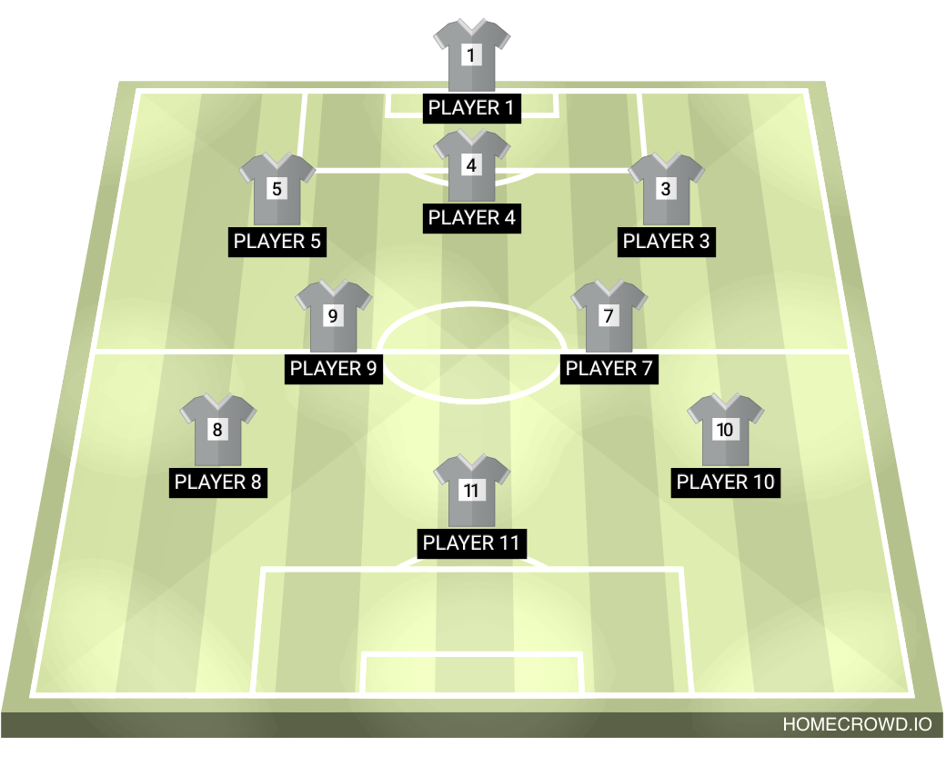 Football formation lineup Hallaw fc  4-4-2