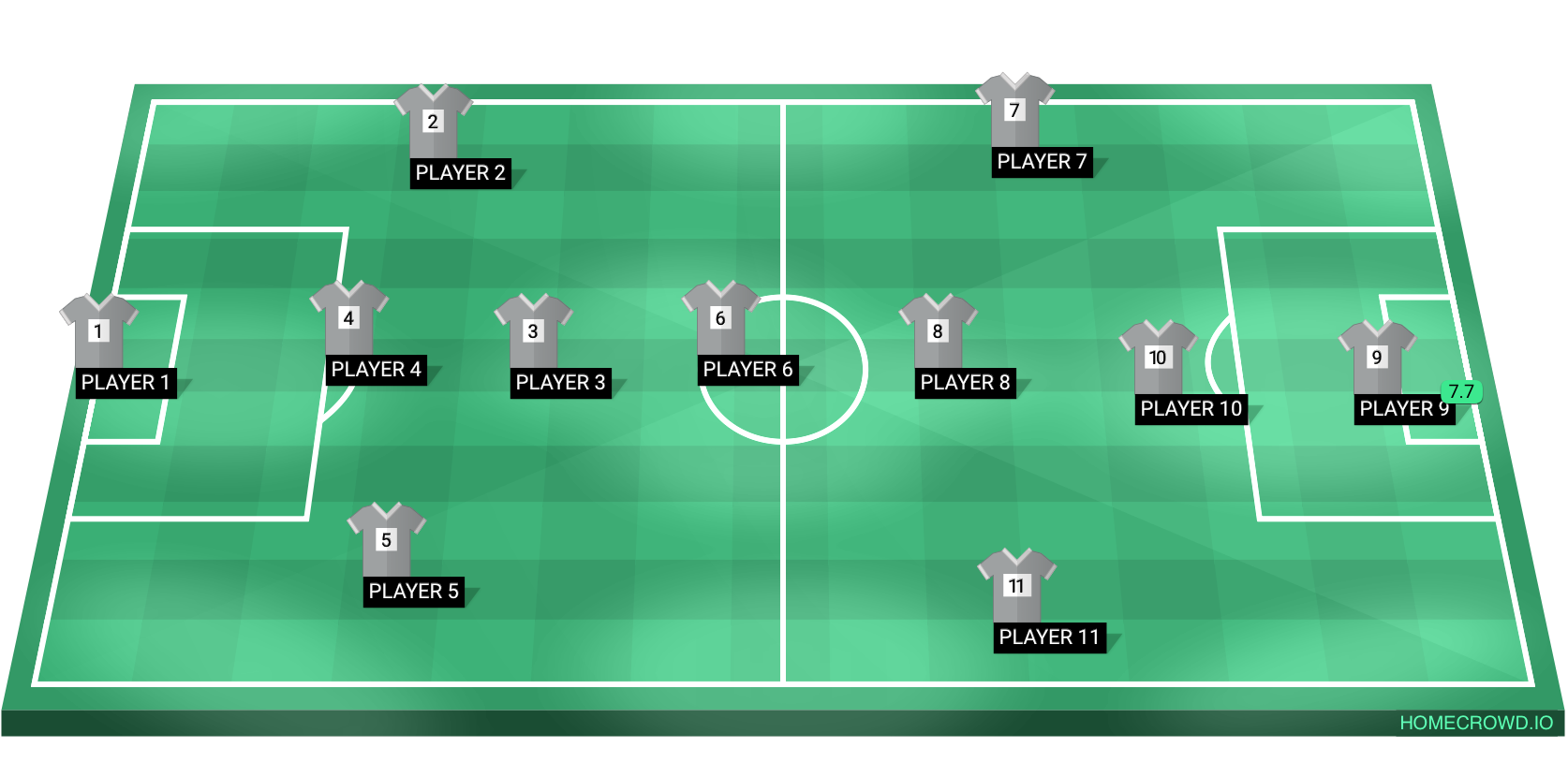 Football formation lineup Maxini  3-2-4-1