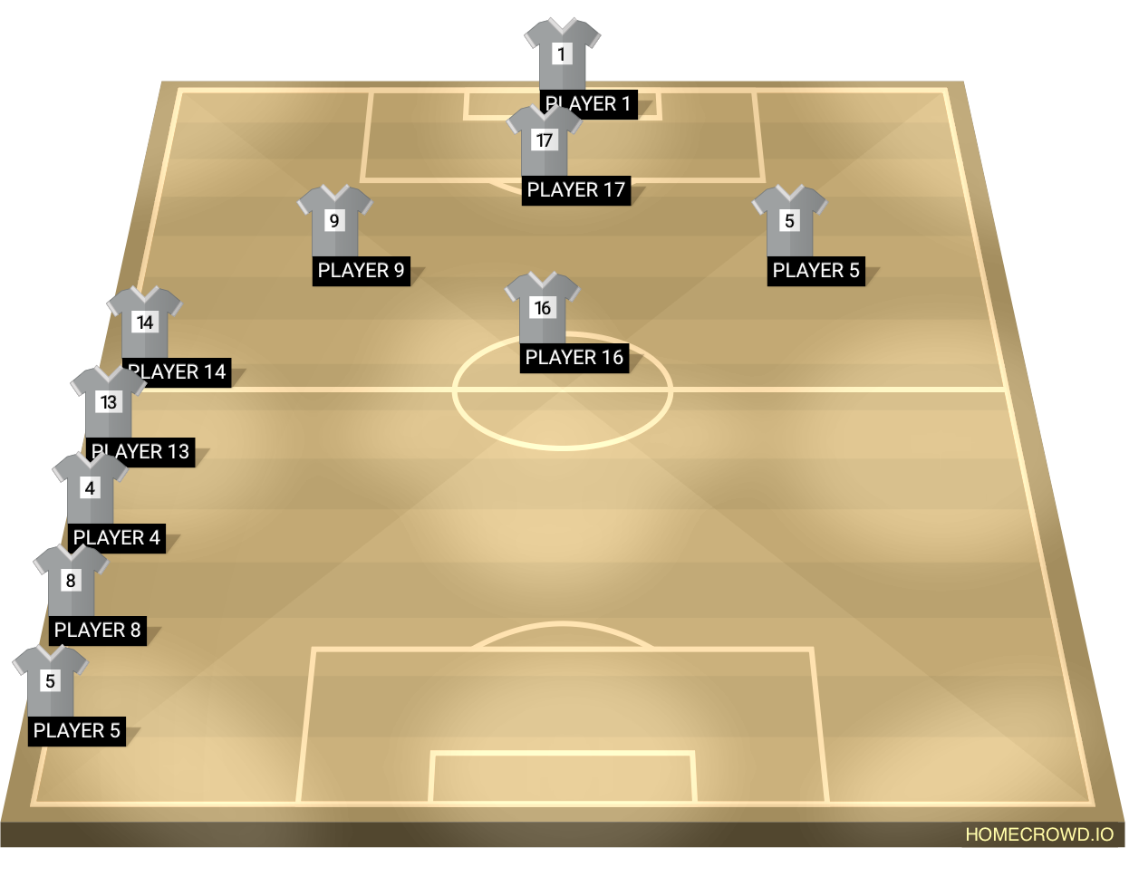 Football formation lineup Unidos fc  4-4-2