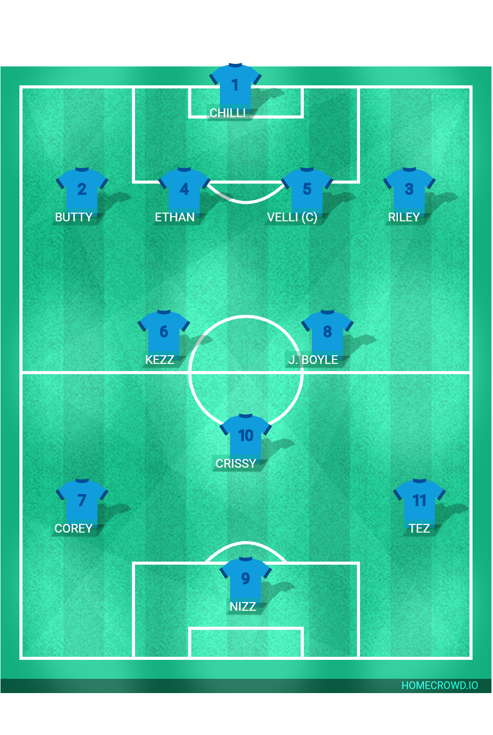 Football formation lineup Dalton fc H.V 4-2-1-3