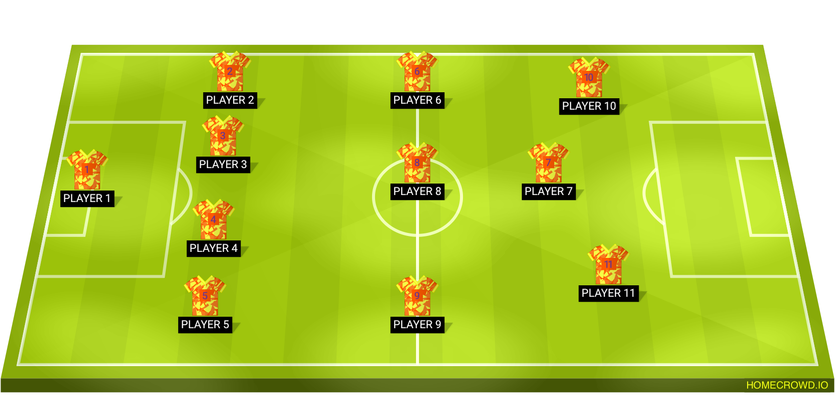 Football formation lineup Hugo  4-3-3